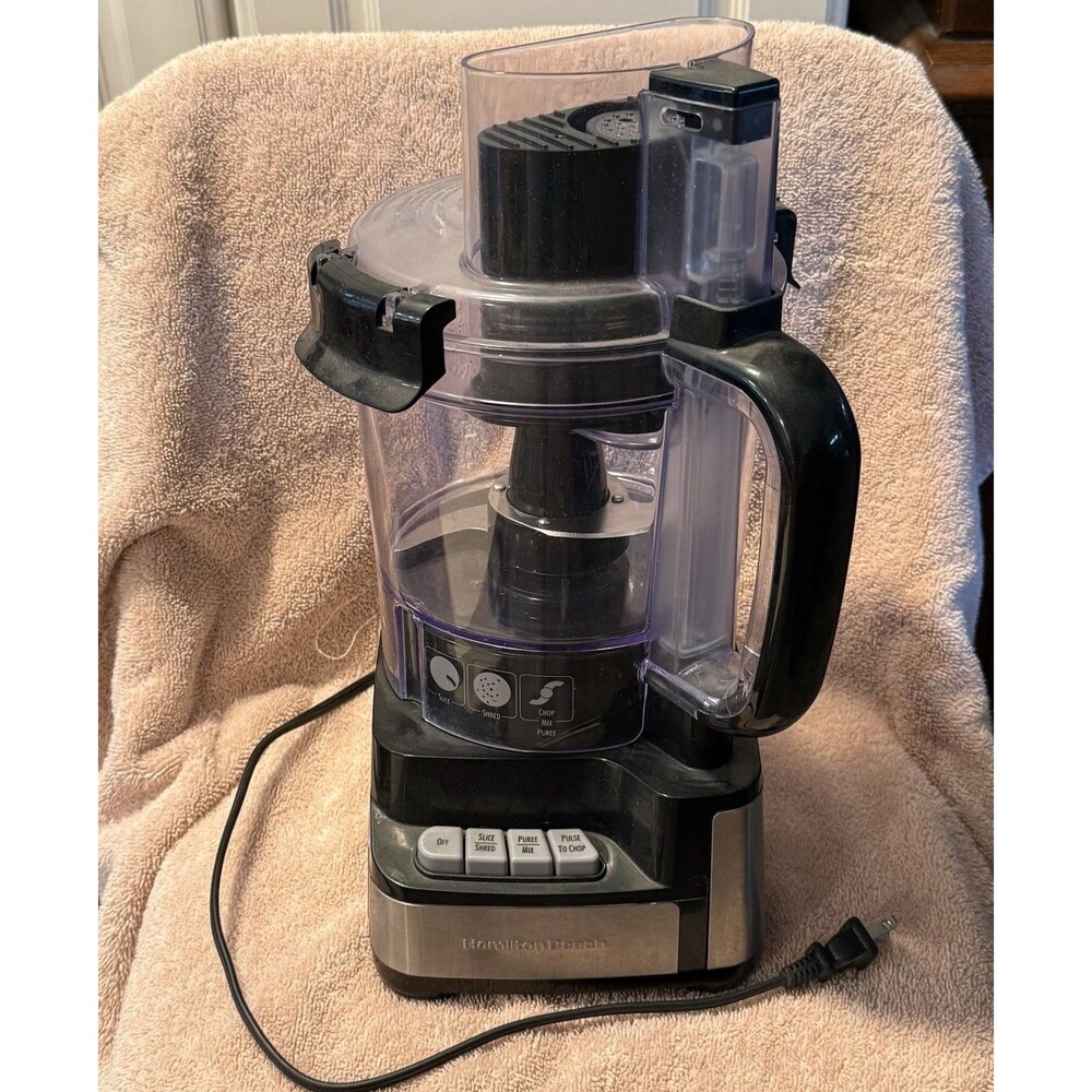 Hamilton Beach 70725A 12 cup Full-Size Food Processor - Black/Silver